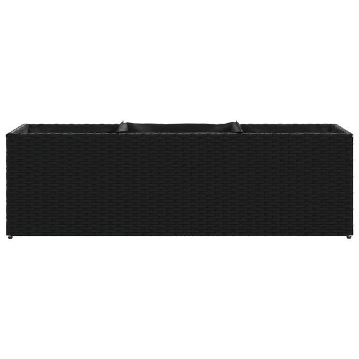 Jardinieră grădină cu 3 ghivece, negru, 105x30x32 cm poliratan - WALTI WALTI