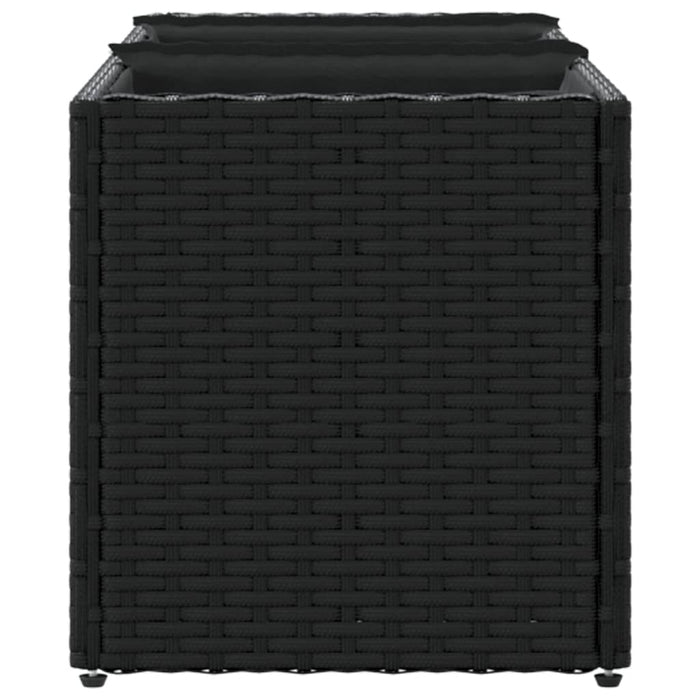 Jardinieră grădină cu 3 ghivece, negru, 105x30x32 cm poliratan - WALTI WALTI