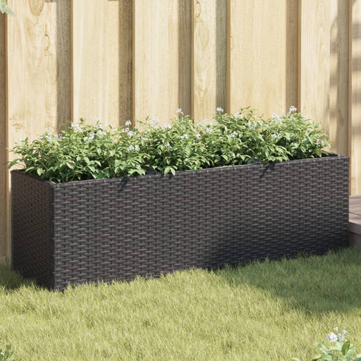 Jardinieră grădină cu 3 ghivece, negru, 105x30x32 cm poliratan - WALTI WALTI