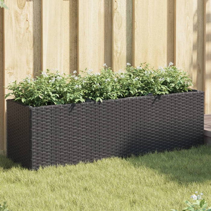 Jardinieră grădină cu 3 ghivece, negru, 105x30x32 cm poliratan - WALTI WALTI
