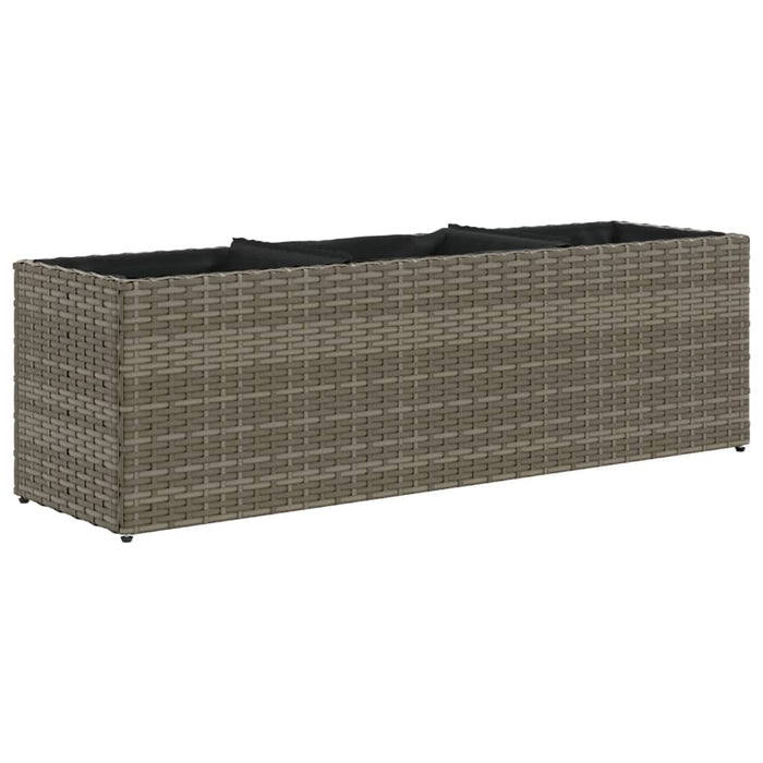 Jardinieră de grădină cu 3 ghivece gri 105x30x32 cm poliratan - WALTI WALTI