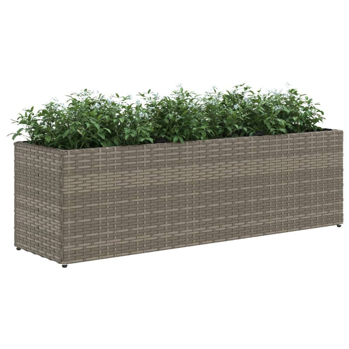 Jardinieră de grădină cu 3 ghivece gri 105x30x32 cm poliratan - WALTI WALTI