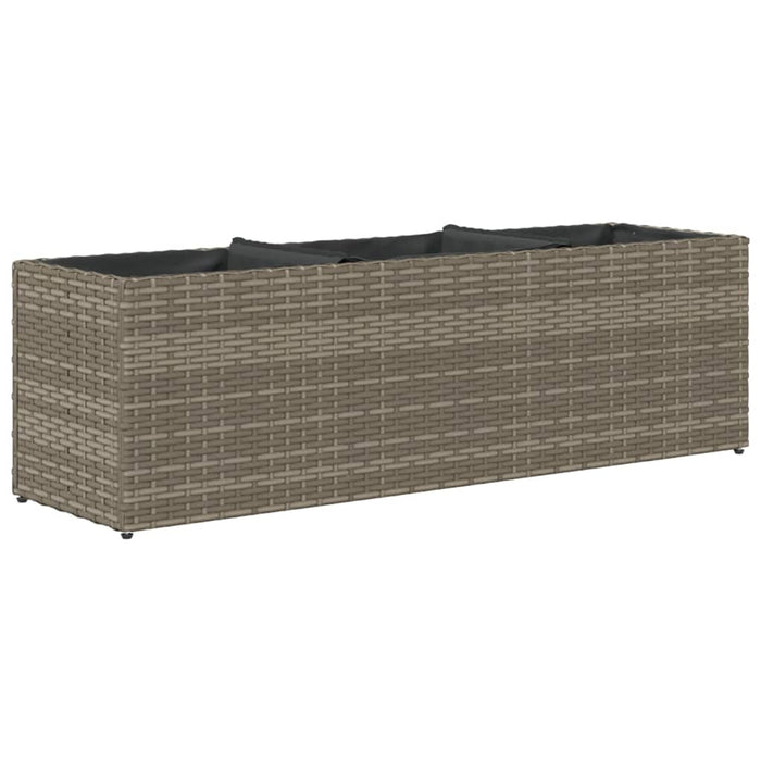Jardinieră de grădină cu 3 ghivece gri 105x30x32 cm poliratan - WALTI WALTI