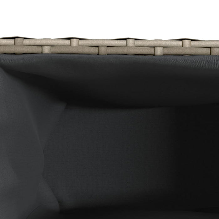 Jardinieră de grădină cu 3 ghivece gri 105x30x32 cm poliratan - WALTI WALTI
