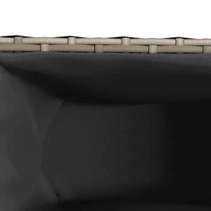 Jardinieră grădină cu roți/3 ghivece gri 107x32x38 cm poliratan WALTI