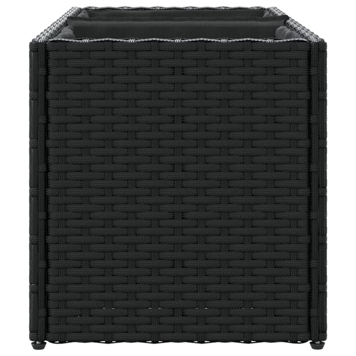 Jardinieră grădină cu 2 ghivece, negru, 72x30x32 cm poliratan - WALTI WALTI