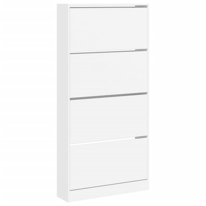 Dulap de pantofi cu 4 sertare rabatabile, alb, 80x21x163,5 cm - WALTI WALTI