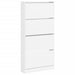 Dulap de pantofi cu 4 sertare rabatabile, alb, 80x21x163,5 cm - WALTI WALTI