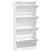 Dulap de pantofi cu 4 sertare rabatabile, alb, 80x21x163,5 cm - WALTI WALTI