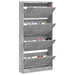 Dulap de pantofi 4 sertare rabatabile, gri beton, 80x21x163,5cm - WALTI WALTI