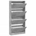 Dulap de pantofi 4 sertare rabatabile, gri beton, 80x21x163,5cm - WALTI WALTI