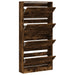 Pantofar cu 4 sertare rabatabile, stejar fumuriu, 80x21x163,5cm - WALTI WALTI