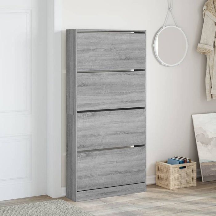 Pantofar cu 4 sertare rabatabile, gri sonoma, 80x21x163,5 cm - WALTI WALTI