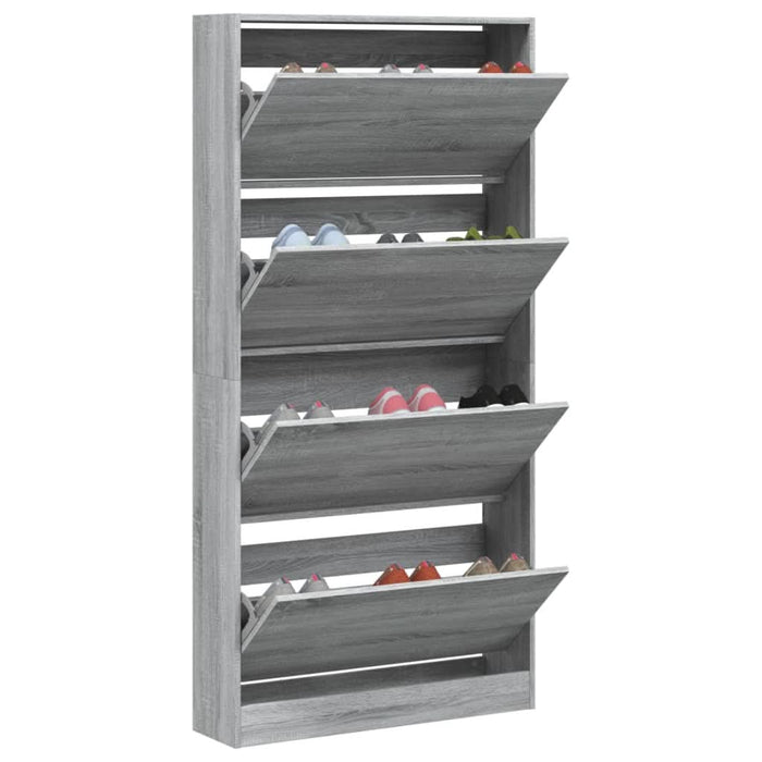 Pantofar cu 4 sertare rabatabile, gri sonoma, 80x21x163,5 cm - WALTI WALTI