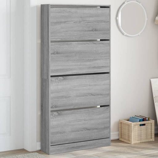 Pantofar cu 4 sertare rabatabile, gri sonoma, 80x21x163,5 cm - WALTI WALTI