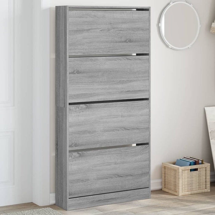 Pantofar cu 4 sertare rabatabile, gri sonoma, 80x21x163,5 cm - WALTI WALTI