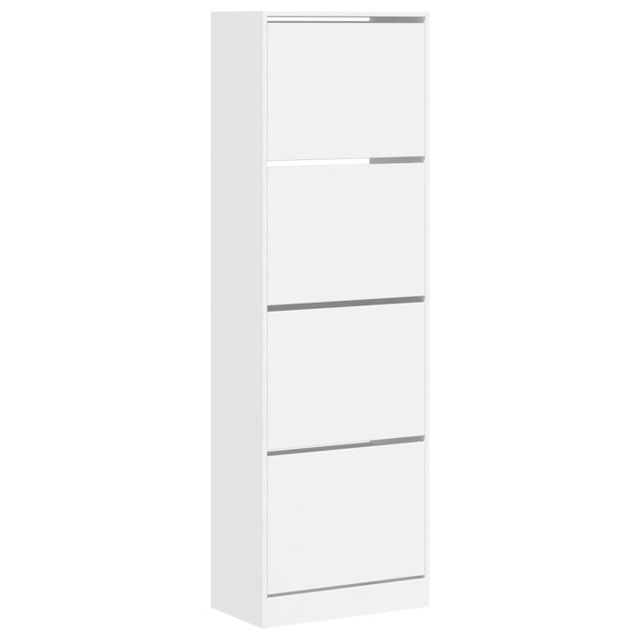 Dulap de pantofi cu 4 sertare rabatabile, alb, 60x34x187,5 cm - WALTI WALTI