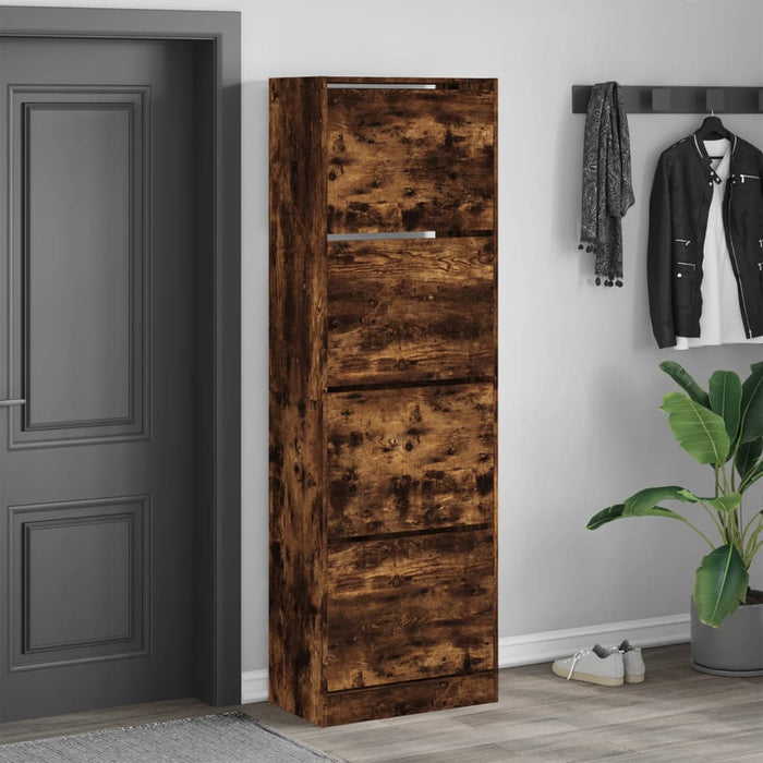 Pantofar cu 4 sertare rabatabile, stejar fumuriu, 60x34x187,5cm - WALTI WALTI