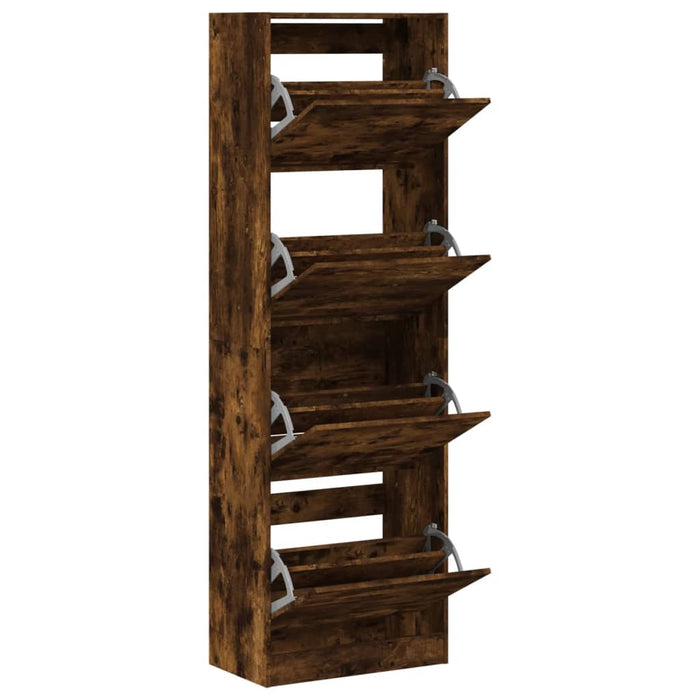 Pantofar cu 4 sertare rabatabile, stejar fumuriu, 60x34x187,5cm - WALTI WALTI