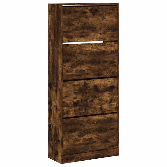 Pantofar cu 4 sertare rabatabile, stejar fumuriu, 80x34x187,5cm WALTI