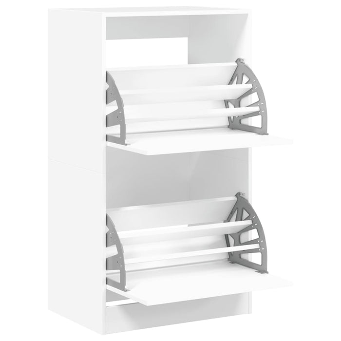 Dulap de pantofi cu 2 sertare rabatabile, alb, 60x42x108 cm - WALTI WALTI