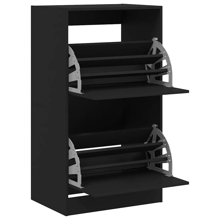 Dulap de pantofi cu 2 sertare rabatabile, negru, 60x42x108 cm - WALTI WALTI