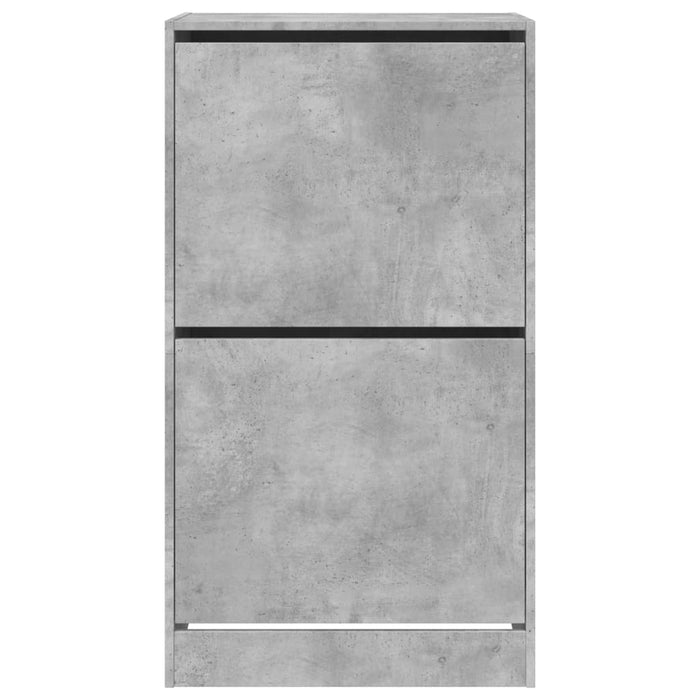 Dulap de pantofi 2 sertare rabatabile, gri beton, 60x42x108 cm - WALTI WALTI