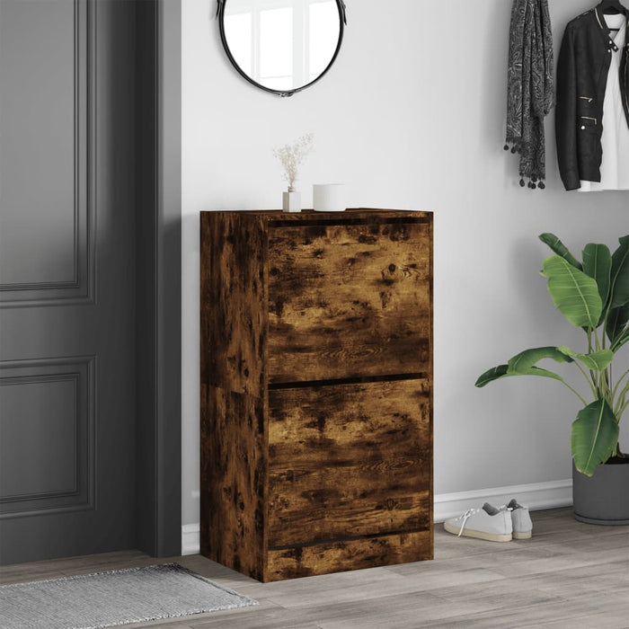 Pantofar cu 2 sertare rabatabile, stejar fumuriu, 60x42x108 cm - WALTI WALTI