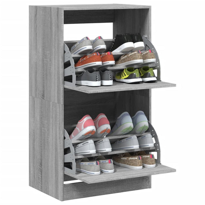 Pantofar cu 2 sertare rabatabile, gri sonoma, 60x42x108 cm - WALTI WALTI