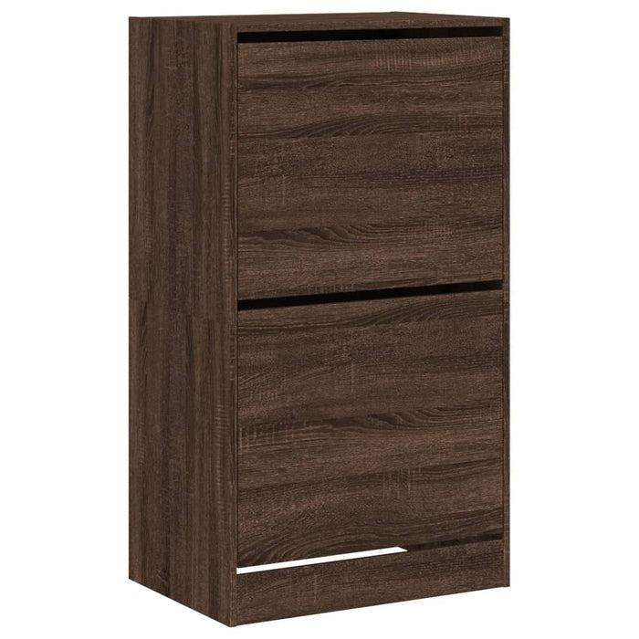 Dulap de pantofi 2 sertare rabatabile, stejar maro, 60x42x108cm - WALTI WALTI