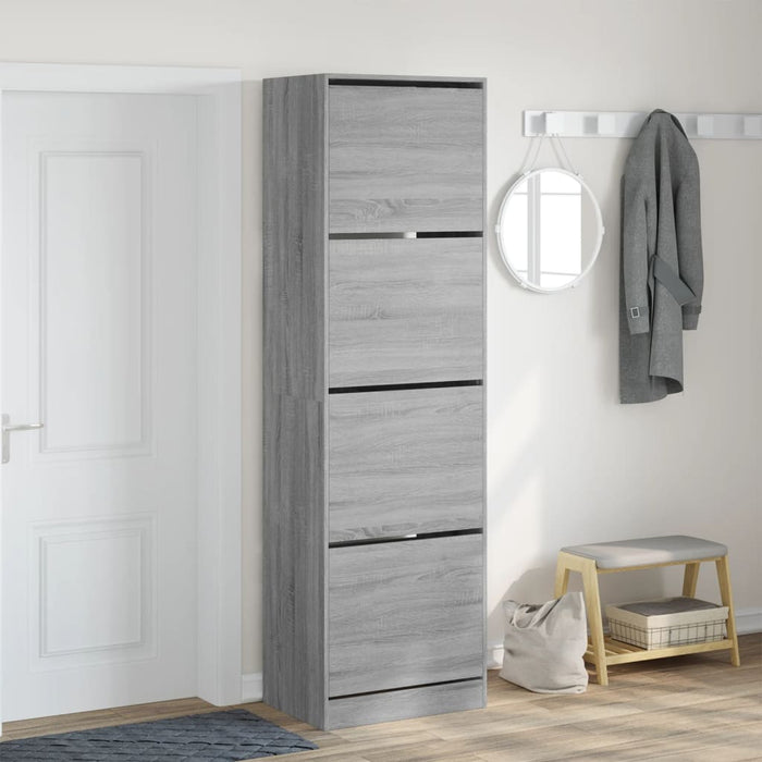 Pantofar cu 4 sertare rabatabile, gri sonoma, 60x42x204 cm WALTI
