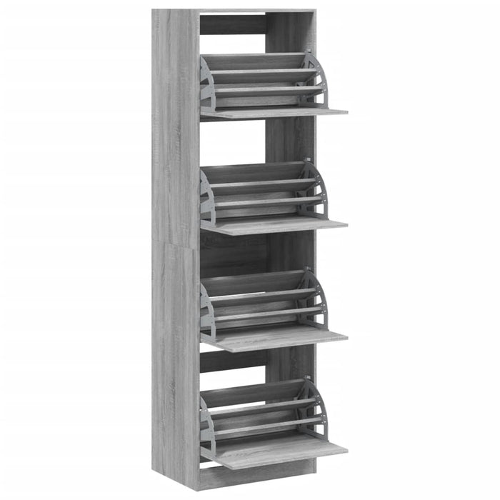 Pantofar cu 4 sertare rabatabile, gri sonoma, 60x42x204 cm WALTI