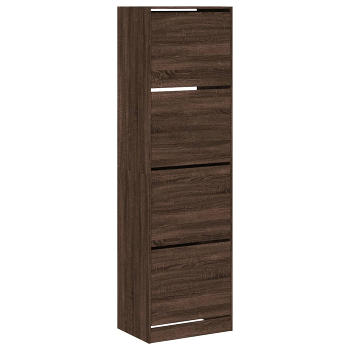Dulap de pantofi 4 sertare rabatabile, stejar maro, 60x42x204cm WALTI