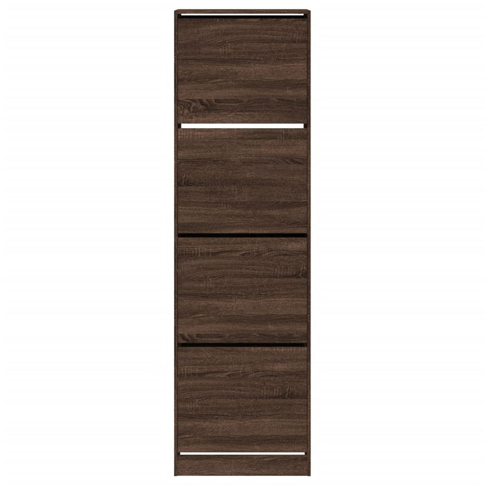 Dulap de pantofi 4 sertare rabatabile, stejar maro, 60x42x204cm WALTI