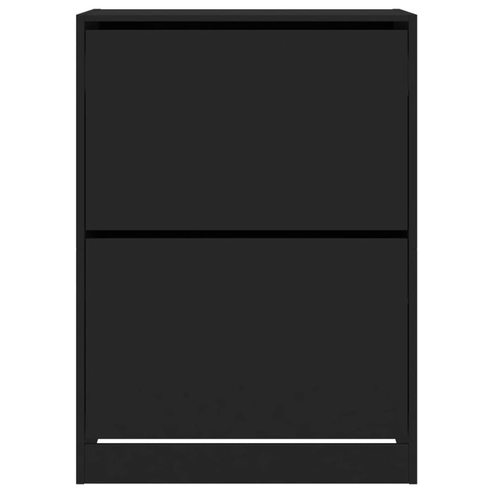 Dulap de pantofi cu 2 sertare rabatabile, negru, 80x42x108 cm WALTI
