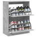 Dulap de pantofi 2 sertare rabatabile, gri beton, 80x42x108 cm - WALTI WALTI