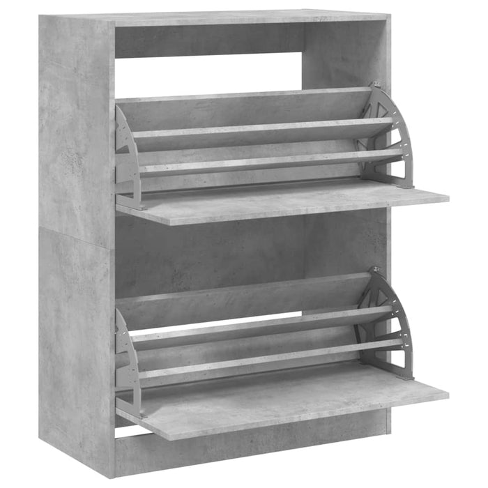 Dulap de pantofi 2 sertare rabatabile, gri beton, 80x42x108 cm - WALTI WALTI