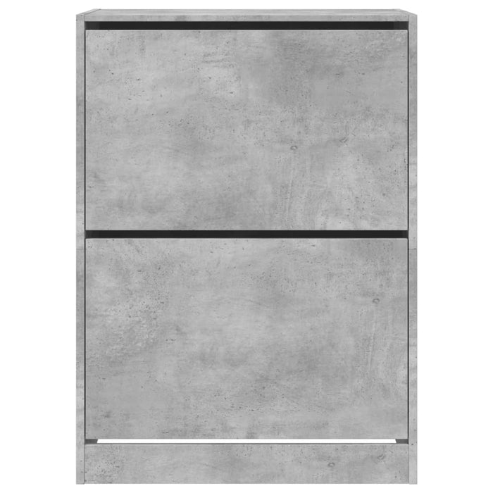 Dulap de pantofi 2 sertare rabatabile, gri beton, 80x42x108 cm - WALTI WALTI