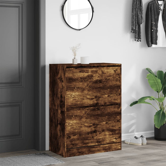 Pantofar cu 2 sertare rabatabile, stejar fumuriu, 80x42x108 cm - WALTI WALTI