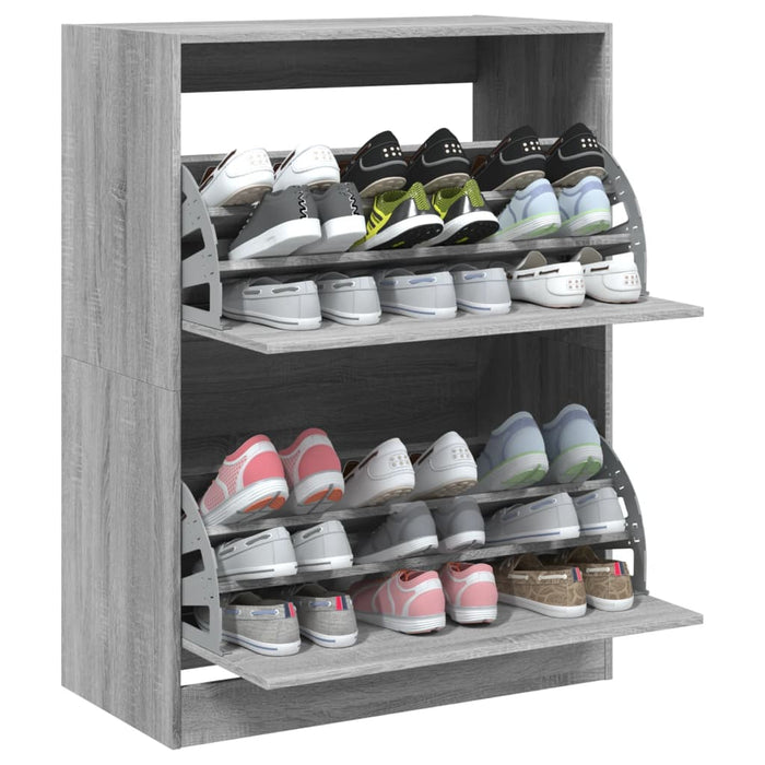 Pantofar cu 2 sertare rabatabile, gri sonoma, 80x42x108 cm - WALTI WALTI