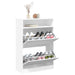 Dulap de pantofi cu 2 sertare rabatabile, alb, 80x34x116 cm - WALTI WALTI