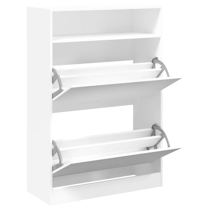 Dulap de pantofi cu 2 sertare rabatabile, alb, 80x34x116 cm - WALTI WALTI