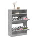 Dulap de pantofi 2 sertare rabatabile, gri beton, 80x34x116 cm - WALTI WALTI