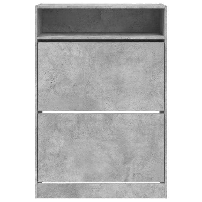 Dulap de pantofi 2 sertare rabatabile, gri beton, 80x34x116 cm - WALTI WALTI