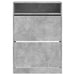 Dulap de pantofi 2 sertare rabatabile, gri beton, 80x34x116 cm - WALTI WALTI