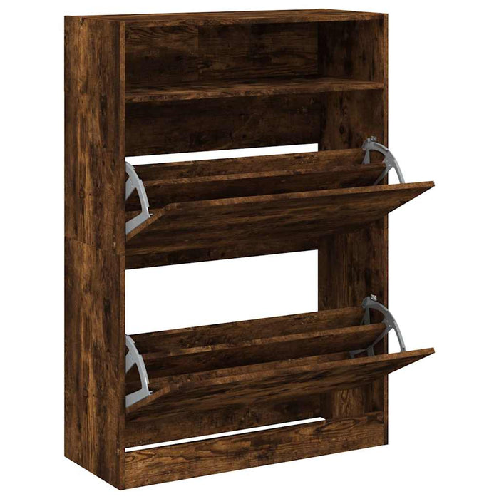 Pantofar cu 2 sertare rabatabile, stejar fumuriu, 80x34x116 cm - WALTI WALTI