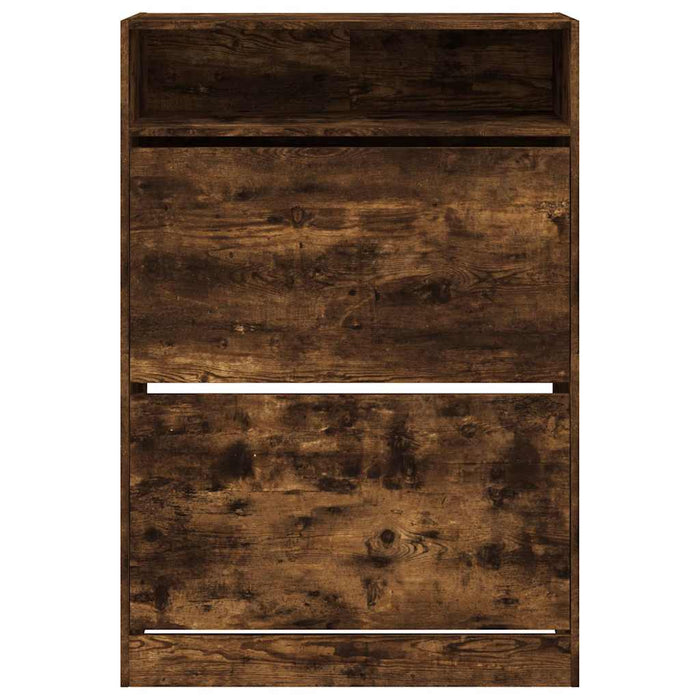 Pantofar cu 2 sertare rabatabile, stejar fumuriu, 80x34x116 cm - WALTI WALTI