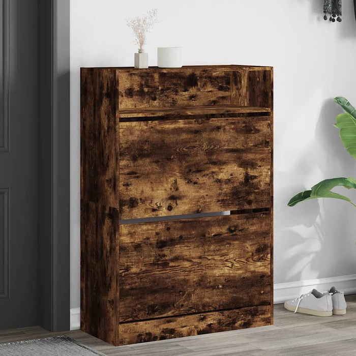 Pantofar cu 2 sertare rabatabile, stejar fumuriu, 80x34x116 cm - WALTI WALTI