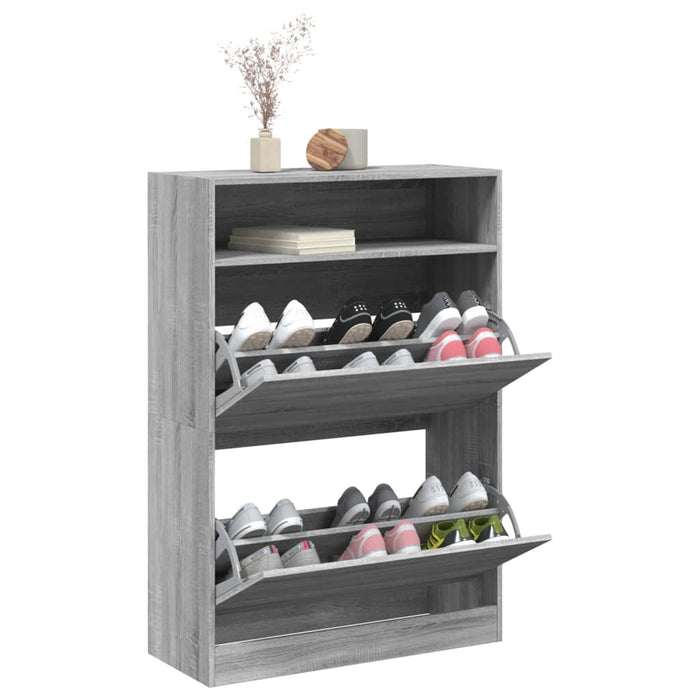 Pantofar cu 2 sertare rabatabile, gri sonoma, 80x34x116 cm - WALTI WALTI