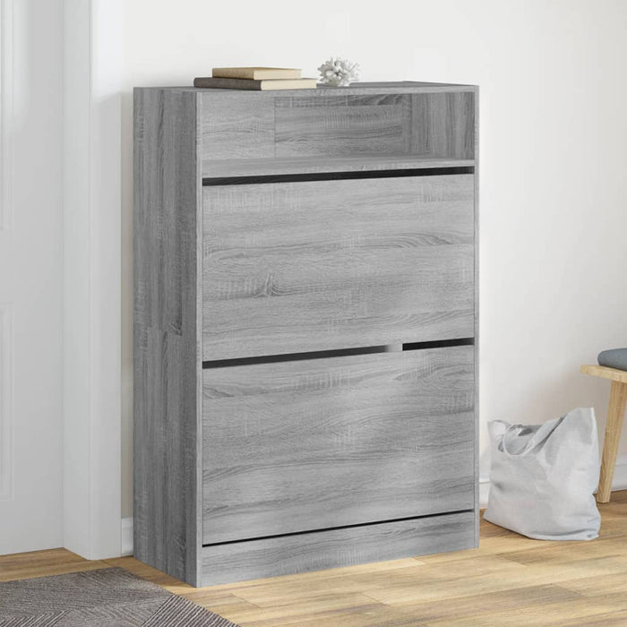 Pantofar cu 2 sertare rabatabile, gri sonoma, 80x34x116 cm - WALTI WALTI